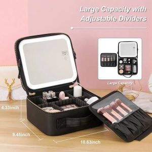 Buy Portable Makeup Bag with Mirror - AjmanShop