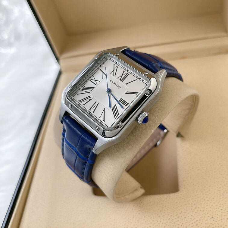 Cartier Leather Strap Watch For Men New Model- AjmanShop