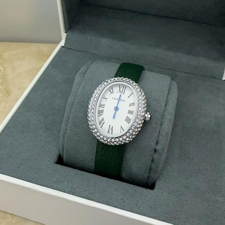 Cartier Leather Watch for Women in Stone Dial- AjmanShop
