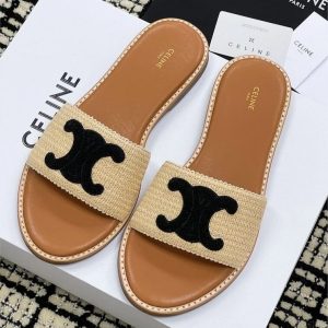 Celine Triomphe Flat Slippers for Women - AjmanShop