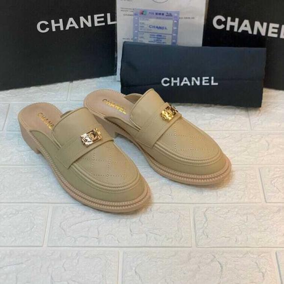 Chanel Leather Mule Shoes with 3cm Heel- AjmanShop