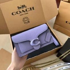 Coach Mini Bag in Leather, Purple- AjmanShop