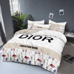 Dior Bedsheet Set 6pcs in Cotton Material, White - AjmanShop