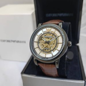 Emporio Armani Automatic Watch with Premium Leather Band for Men - AjmanShop