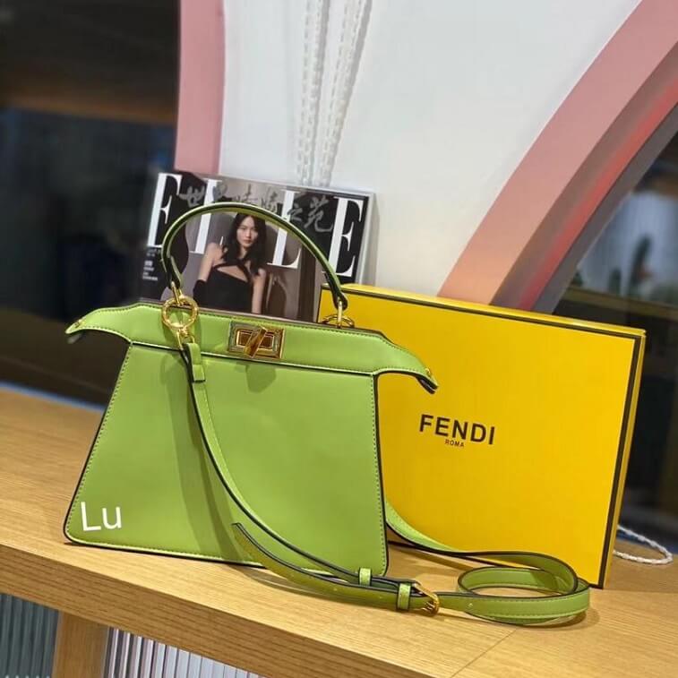 Fendi Peekaboo Green Mini Handbag- AjmanShop