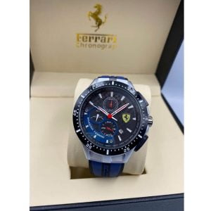 Ferrari Blue Watch For Men Water Resistant Chronograph Watch - AjmanShop
