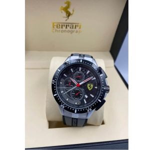 Ferrari Grey Watch For Men Water Resistant Chronograph Watch - AjmanShop