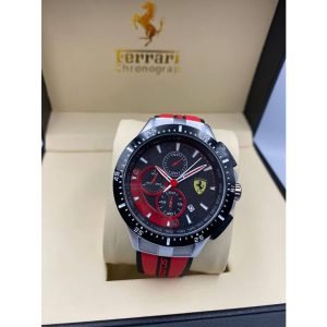 Ferrari Red Watch For Men Water Resistant Chronograph Watch- AjmanShop
