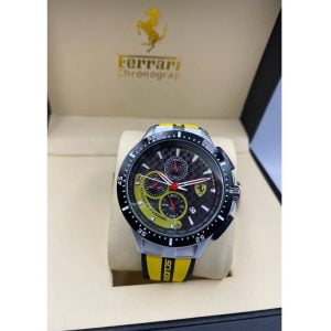 Ferrari Yellow Watch For Men Water Resistant Chronograph Watch- AjmanShop