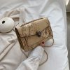 Gold Women Clutch with Snake Python Skin Handbag- AjmanShop