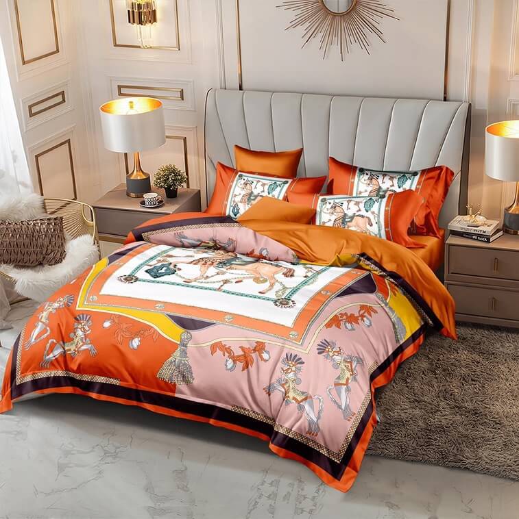 Hermes Bed Set 6pcs in Cotton Material- AjmanShop
