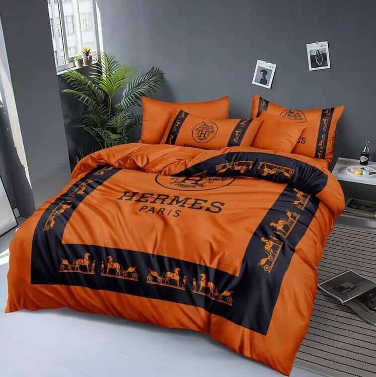 Hermes Brand Bedsheet Set 6pcs in Cotton Material- AjmanShop