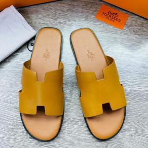 Hermes Mens Leather Sandal Yellow- AjmanShop