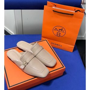 Hermes Peach Loafer Shoes for Women- AjmanShop