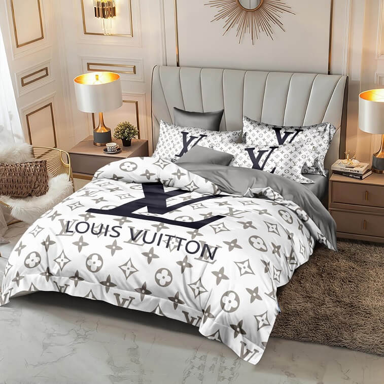 LV Bed Set 6pcs in Cotton Material- AjmanShop