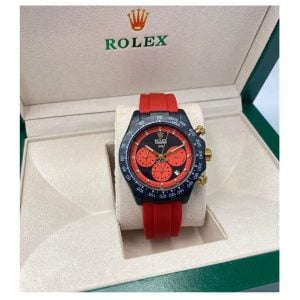 Rolex Red Watches for Men Sports Analog Quartz- AjmanShop