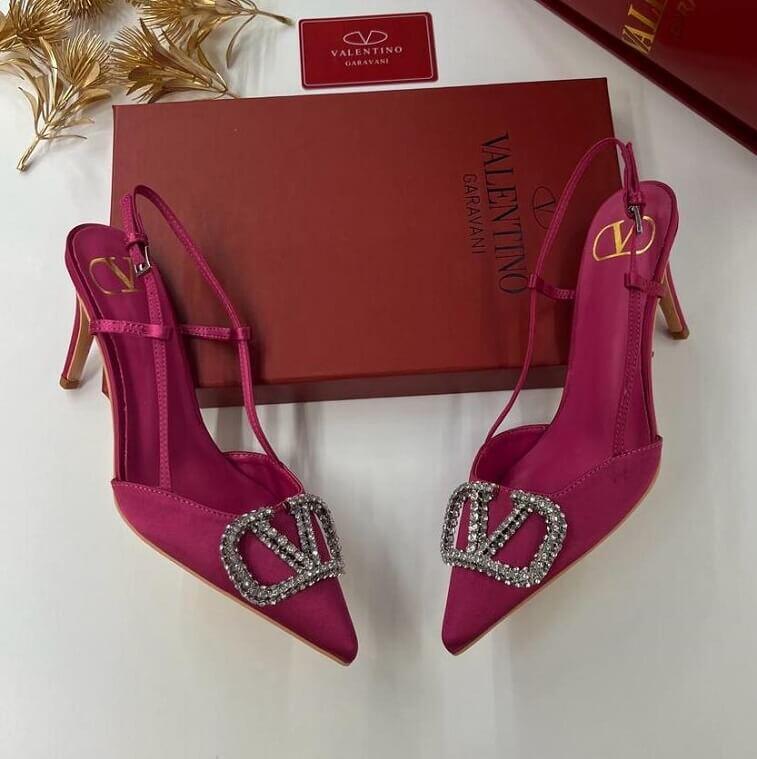 Valentino Satin Pumps Heels for Women - AjmanShop